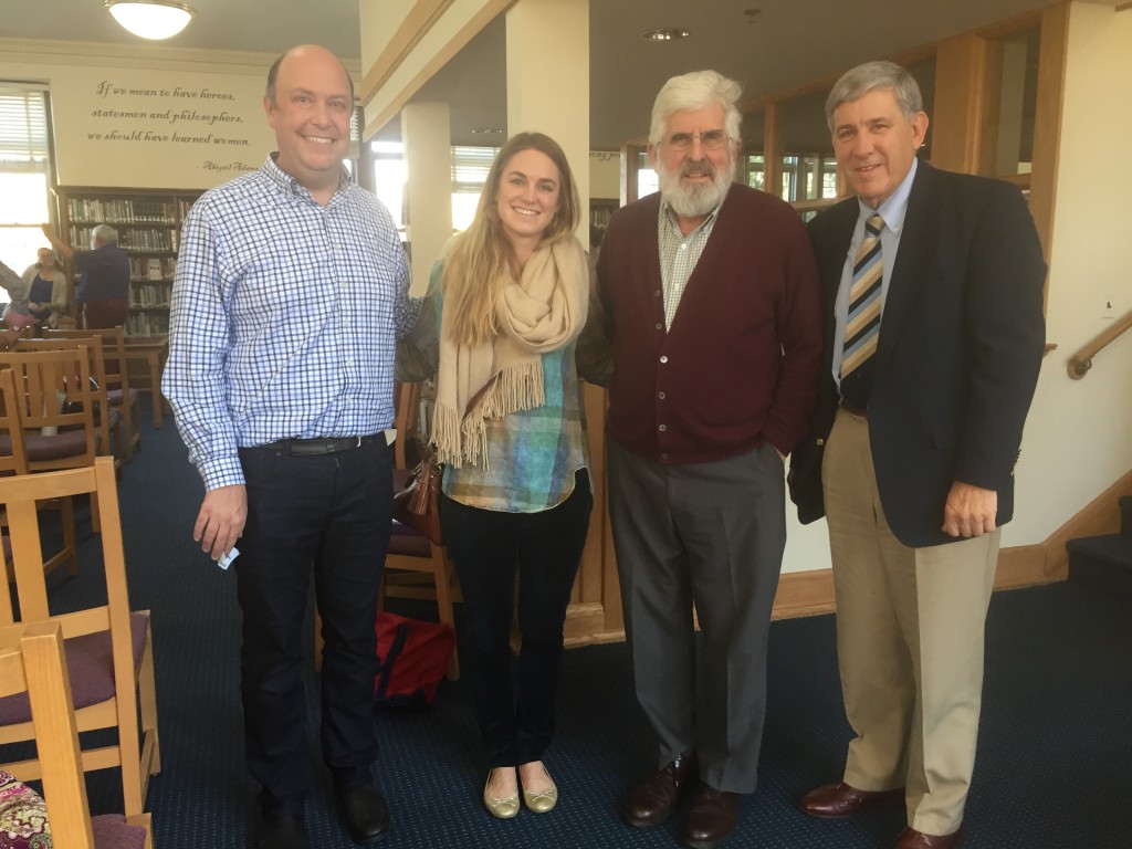   The Philadelphia Classical Society's Fall Professional Day held on Saturday, November 19 at The Baldwin School.  Celebrating the life and accomplishments of Dr. Rudy Masciantonio: (pictured left to right) Dr. Andrew Fenton, The Haverford School and PCS 2nd Vice-President; Kerry Horleman, Haddonfield HS and Program Committee Member of The Classical Association of the Atlantic States; Professor Patrick McGovern, Bio-Molecular Archaeologist at Penn Museum and developer of the ancient recipe for MIDAS TOUCH; Dr. Henry Bender, Saint Joseph's University, Merion Mercy Academy, and CAAS Officer-at-Large.